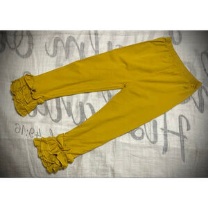 Girls Unbranded Leggings Size 4xl mustard Yellow Ruffle Hem
